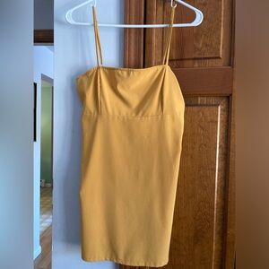 Free People Yellow slip Dress with Button Detail XS